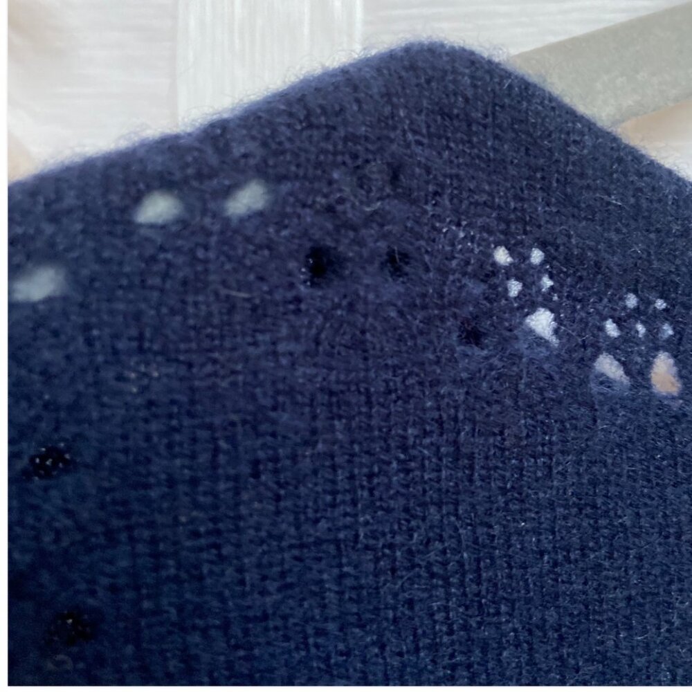 Garnet Hill 100% Cashmere Blue Pullover Sweater Size  XS - Picture 2 of 5